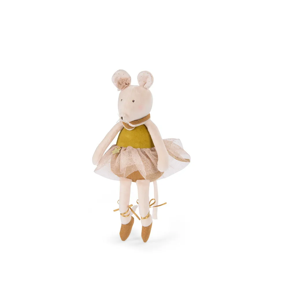 Moulin Roty La Petite Ecole De Danse Musical Golden Mouse Doll 34cm