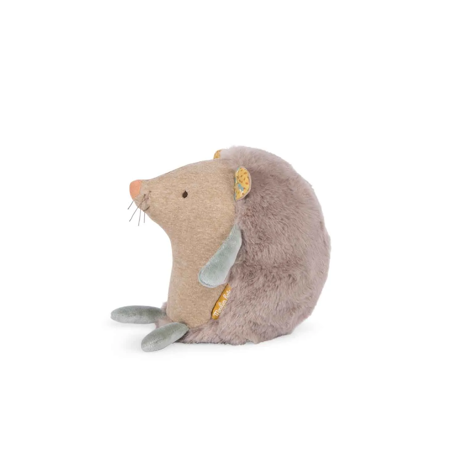 Moulin Roty Trois Petits Lapins Grey/ Brown Musical Hedgehog 22cm