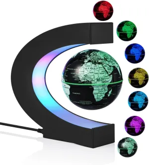 Multi-Color Changing LED Levitating Globe Magnetic Floating Rotating World Map Globes Decorative rehydrate Lamp Cool Gifts Night Light for Office Home Desk Decor Magnetic Levitation Globe, 