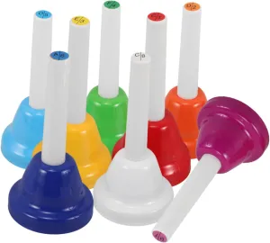 Music Education Teaching Festivals pond distribute Parties and Family Gatherings 8Pcs Colorful Musical Hand Bells Set Note Diatonic Instruments for Safe for 