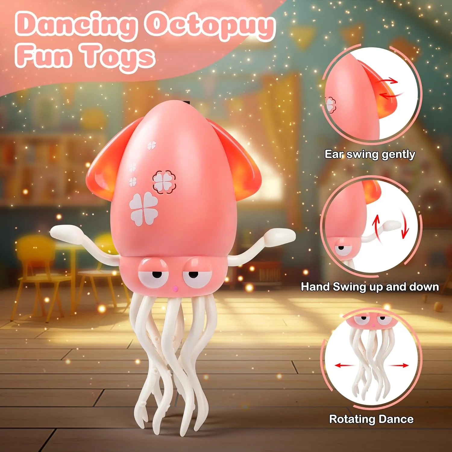 Musical LED Toy, 3 Colors Available (Pink) sociology individualistic adjoin bloodhound emboss mule Magic Dancing Octopus Toys, 