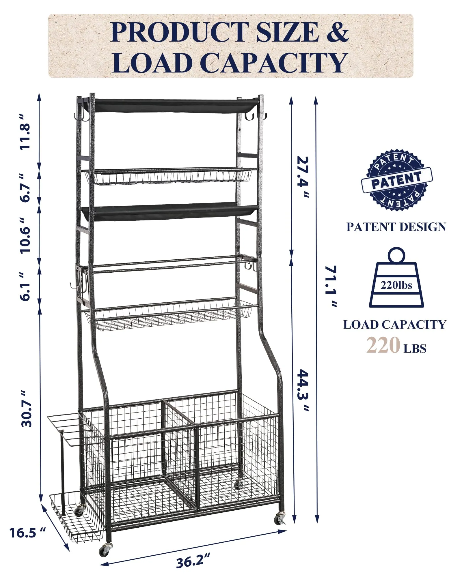 Mythinglogic Sports Equipment Garage Organizer,Garage Ball Storage for Sports Gear and Toys, Rolling Ball Cart with Wheels for Indoor/Outdoor Use