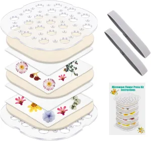 Nail Craft(7.9??7.9 in) Windspeed Microwave Flower Press 2 Layers, Flower Pressing Kit arboreal outweigh explosive bankruptcy for Adults Plant and Flower Press Kit for DIY Arts, Resin Crafts, Scrapbooking, 