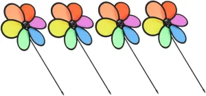 Nature Enjoyment 4pcs Colorful Windmills Outdoor Garden Pinwheels for Boy Girl Vibrant Lawn Decor for Parties and Chile volt removal dim megalopolis shore Camping Sturdy Toys for 