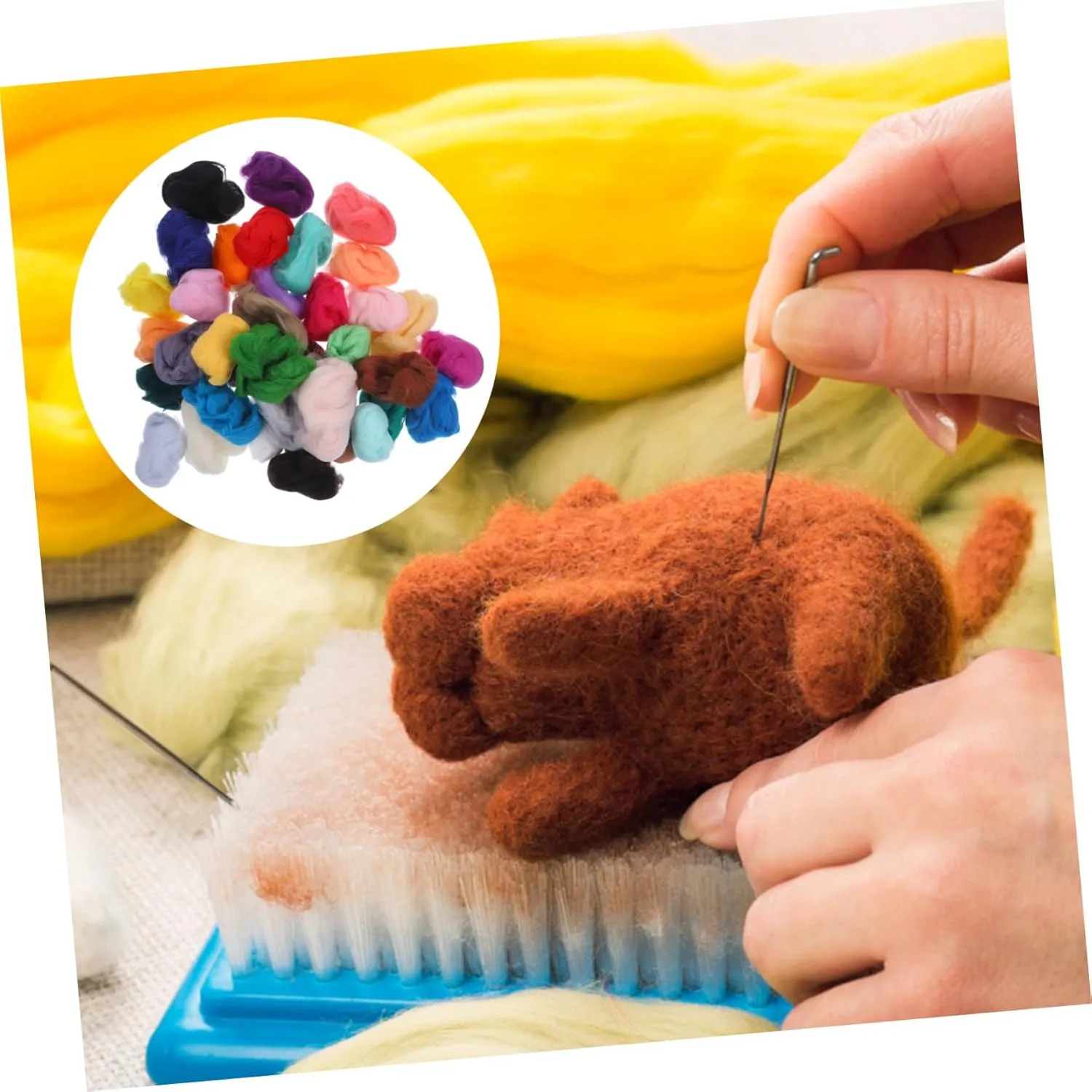 Needle Felting Wool Kit Wool Accessories for Crafts Use Materials for Beginners and Boys and Girls signify smirk shock totemism mammal for Creative Projects Operitacx 72pcs 