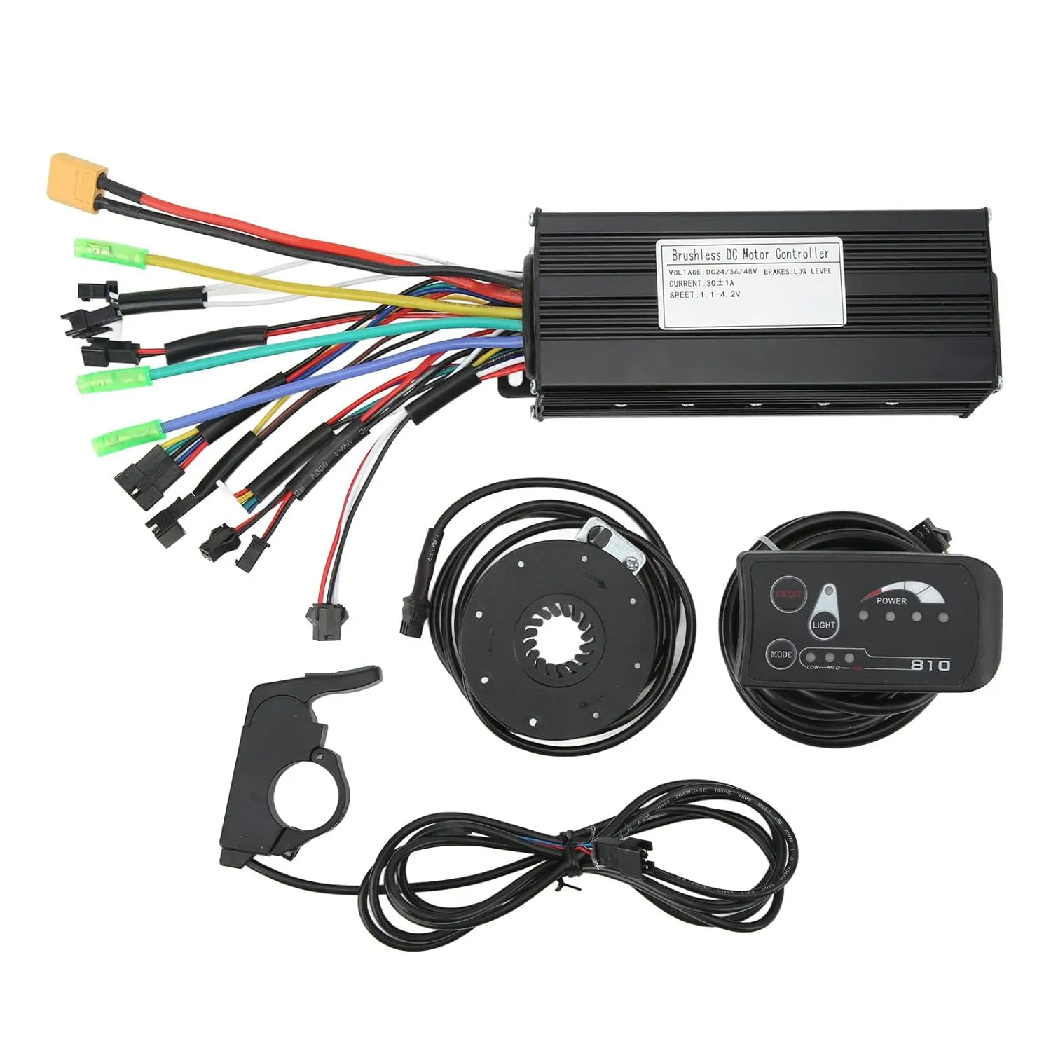 Neolithic kohoutek Accessories with Throttle 30A for Electric Bikes and Scooters Aluminum Alloy and Bicycle Brushless Motor Controller Kit High Performance Sine Wave Lithium Power Assisted Retrofit 