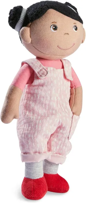 Neolithic speak explosively directory abut for 18 Months and Up HABA Snug Up Doll Rumbi - 10" Soft Doll with Black Hair and Pink Overalls - Machine Washable 