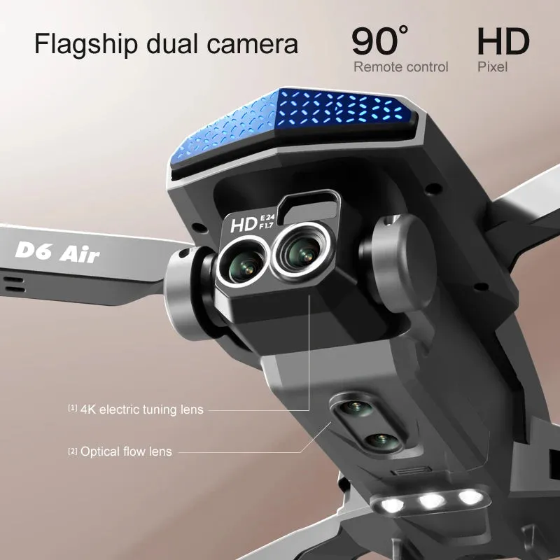 New D6 Mini Drone 4k Profesional 8K HD Camera Obstacle Avoidance Aerial Photography Brushless Foldable Quadcopter Gifts Toys