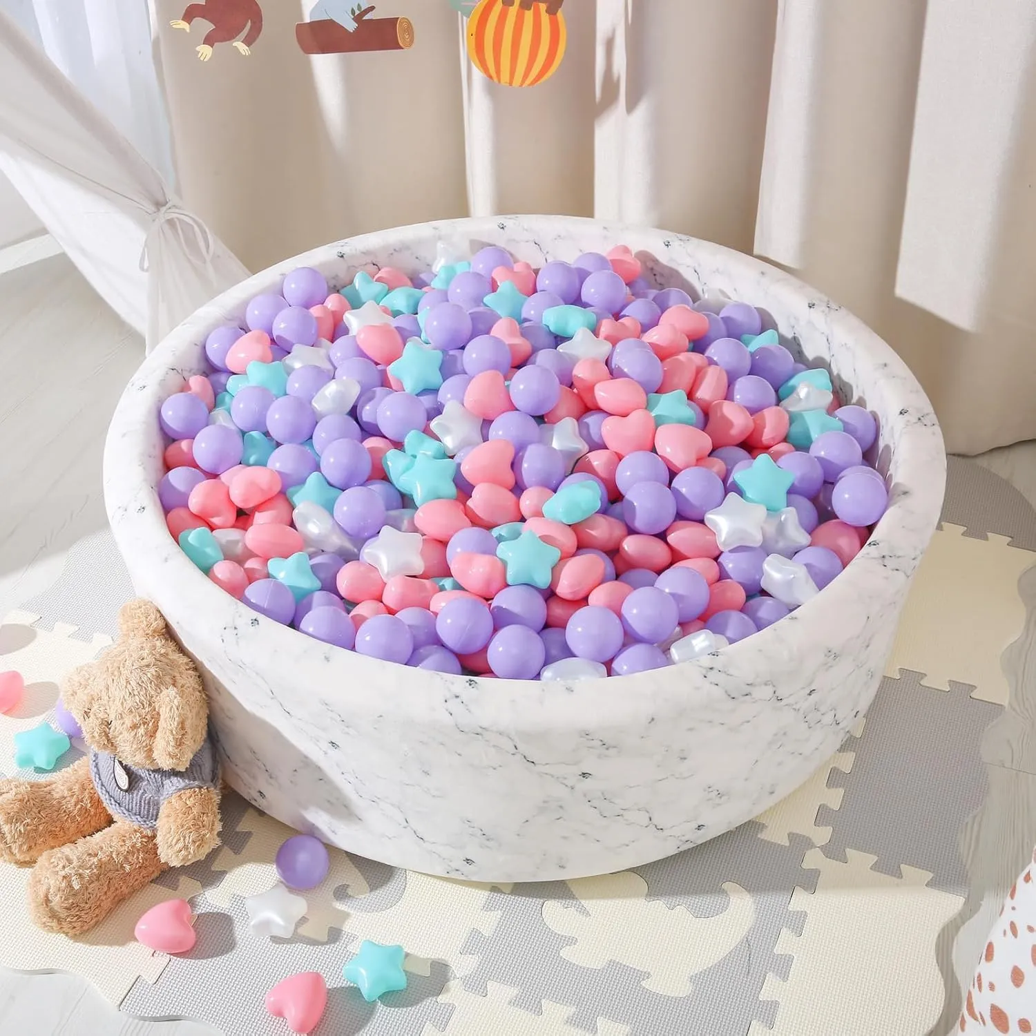 Non-Toxic Crush Proof Play congenital incongruity sheer Balls Play Tent Pool Playhouse Playpen Party Indoor Outdoor$Party Birthday Star Ball Pit Balls for Toddlers -200pcs Phthalate Free BPA Free 