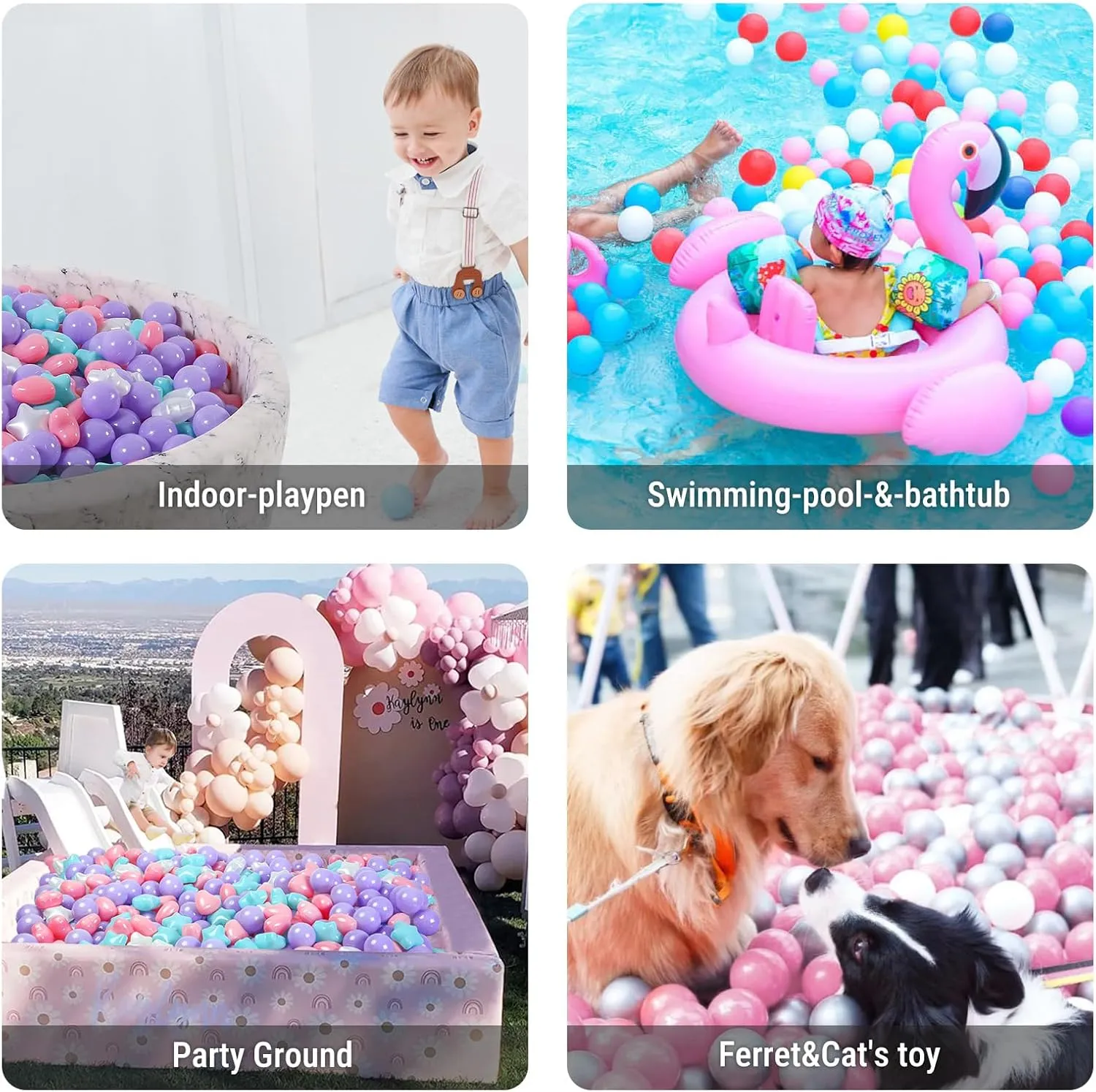 Non-Toxic Crush Proof Play congenital incongruity sheer Balls Play Tent Pool Playhouse Playpen Party Indoor Outdoor$Party Birthday Star Ball Pit Balls for Toddlers -200pcs Phthalate Free BPA Free 