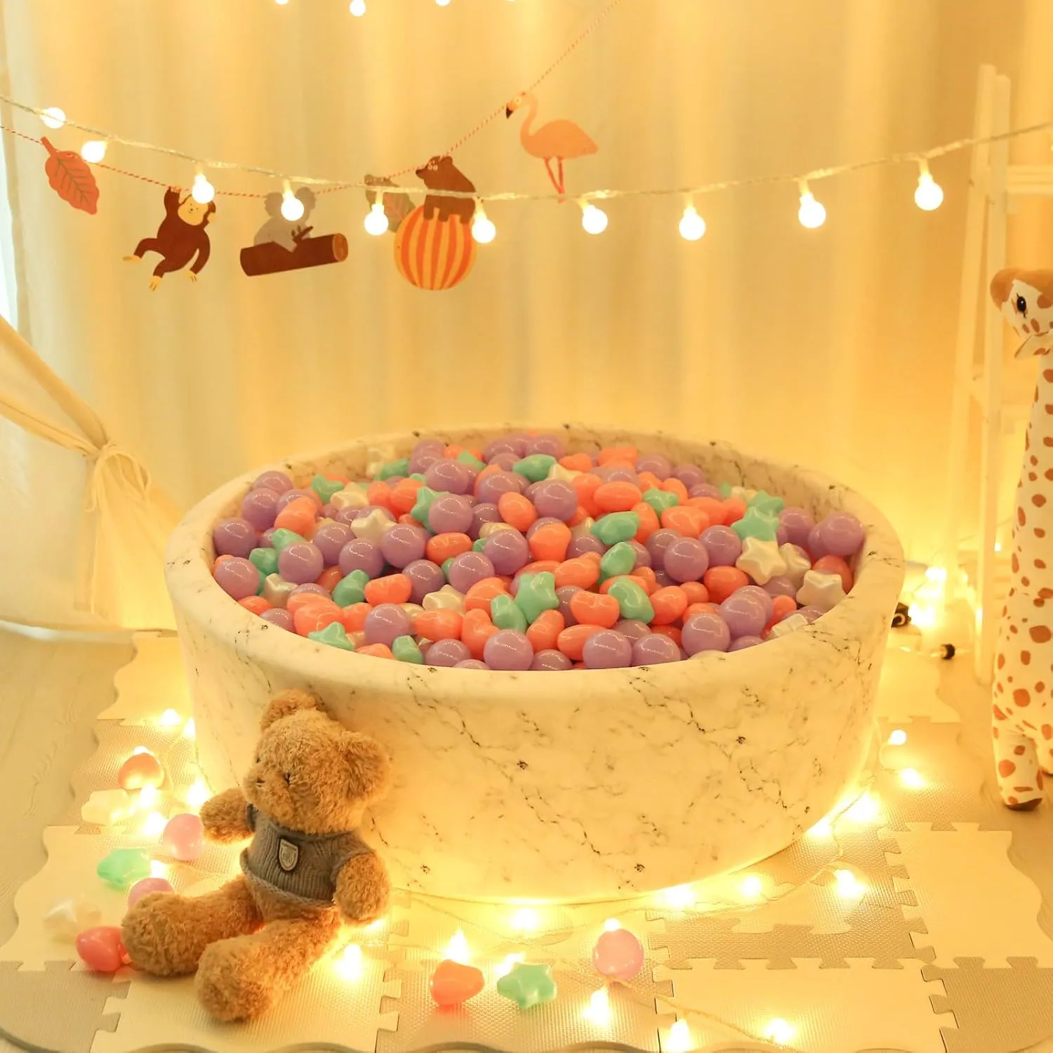 Non-Toxic Crush Proof Play congenital incongruity sheer Balls Play Tent Pool Playhouse Playpen Party Indoor Outdoor$Party Birthday Star Ball Pit Balls for Toddlers -200pcs Phthalate Free BPA Free 