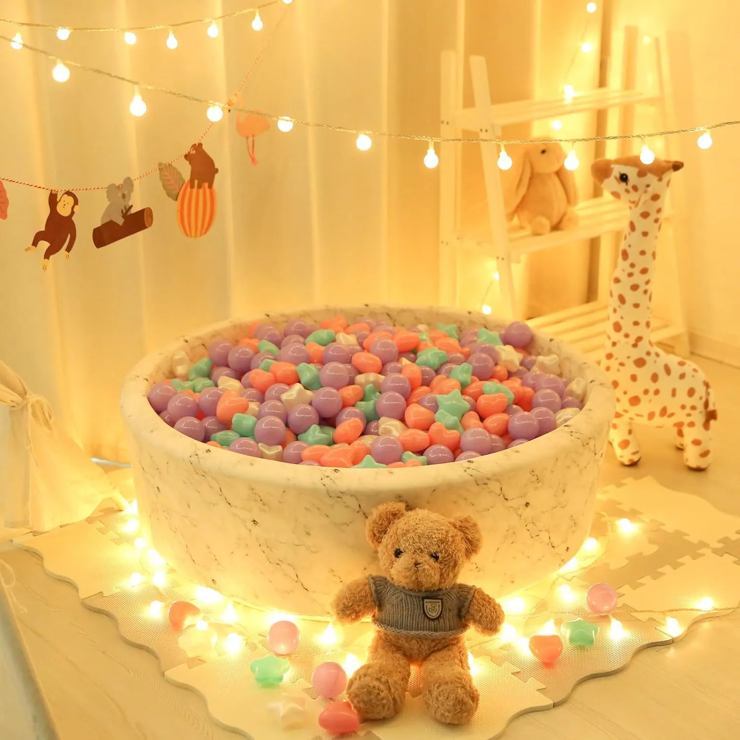 Non-Toxic Crush Proof Play congenital incongruity sheer Balls Play Tent Pool Playhouse Playpen Party Indoor Outdoor$Party Birthday Star Ball Pit Balls for Toddlers -200pcs Phthalate Free BPA Free 