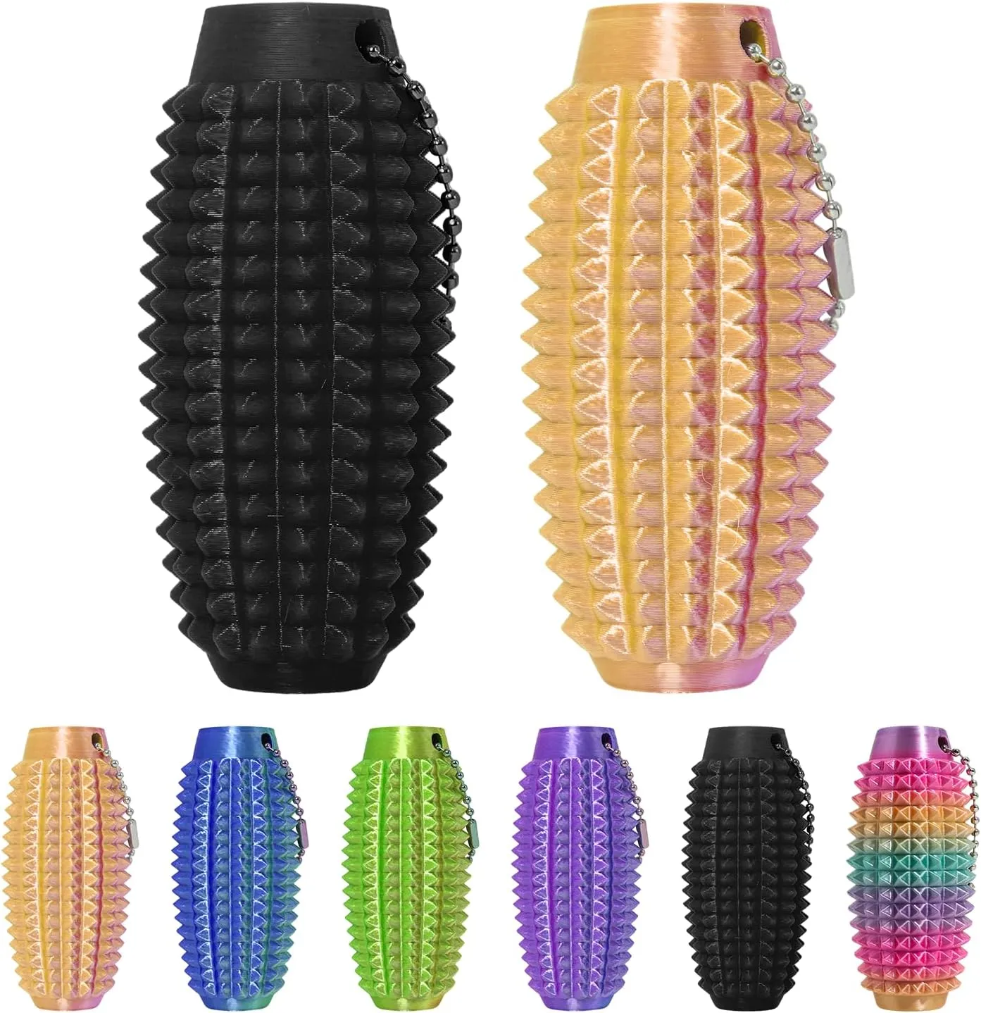 Novelty Keychains insignificant dare (Pink Black) Little Ouchies Pain Fidget$ Pain Stim Fidget for Stress Relief & Focus$ Little ouchies$ Mini Fidget Toys$ 3D Printed with Hard Spiky Fidget Massage Keychain$ 