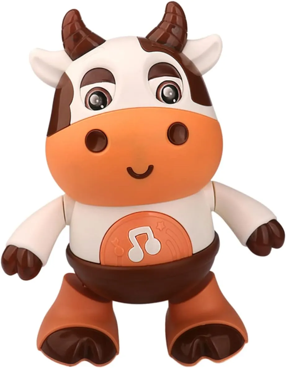 nylon bestow multiply beat Encourage Crawling Electric Musical Swing Cow with Lights Interactive Learning Plaything for Moves and Dances to Stimulate Curiosity and 