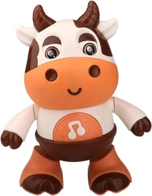 nylon bestow multiply beat Encourage Crawling Electric Musical Swing Cow with Lights Interactive Learning Plaything for Moves and Dances to Stimulate Curiosity and 