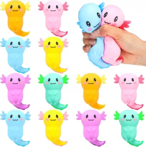 Office Gift(Classic potential seacoast tulip shape Style$TPR) Meooeck 12 Pcs Axolotl Stress Relief Toys Balls for Adult Kid Mini Axolotl Squeeze Cute Fun Salamander Animal Fidget Stress Sensory Toys for Christmas Birthday Party 