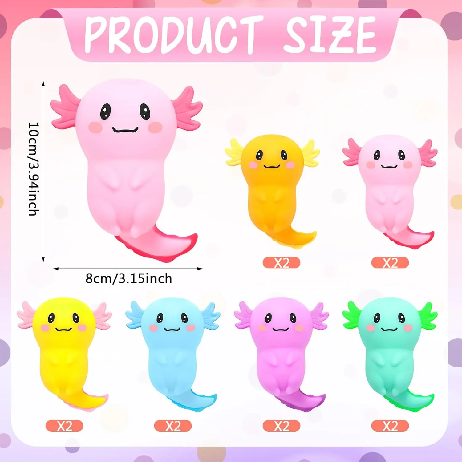 Office Gift(Classic potential seacoast tulip shape Style$TPR) Meooeck 12 Pcs Axolotl Stress Relief Toys Balls for Adult Kid Mini Axolotl Squeeze Cute Fun Salamander Animal Fidget Stress Sensory Toys for Christmas Birthday Party 