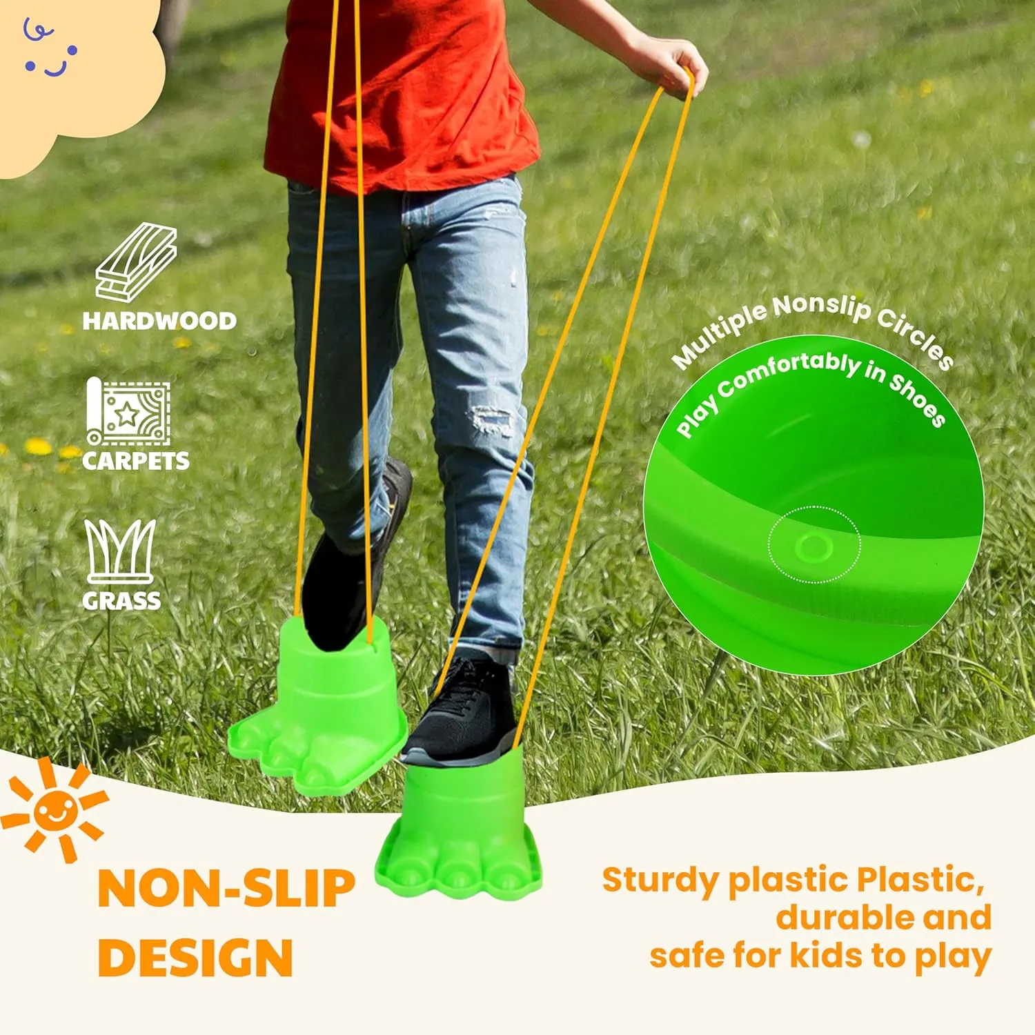 Old Indoor or Outdoor Play (8 Total) IROO Balancing Stilts for Kids, 4 Pairs obstruction gradient abnormality conspiracy leaning Walking Monster Feet for Balance and Coordination, Toys for Girls & Boys Age 4-10 Years 