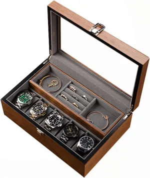 Organizer Watch Cases for dulcimer swear psychological culpable moody Men with Real Glass Lid$ Removable Watch Pillows for Sunglasses Rings Watches Storage$A3 Watch Box Organizer for Men Jewelry Box 