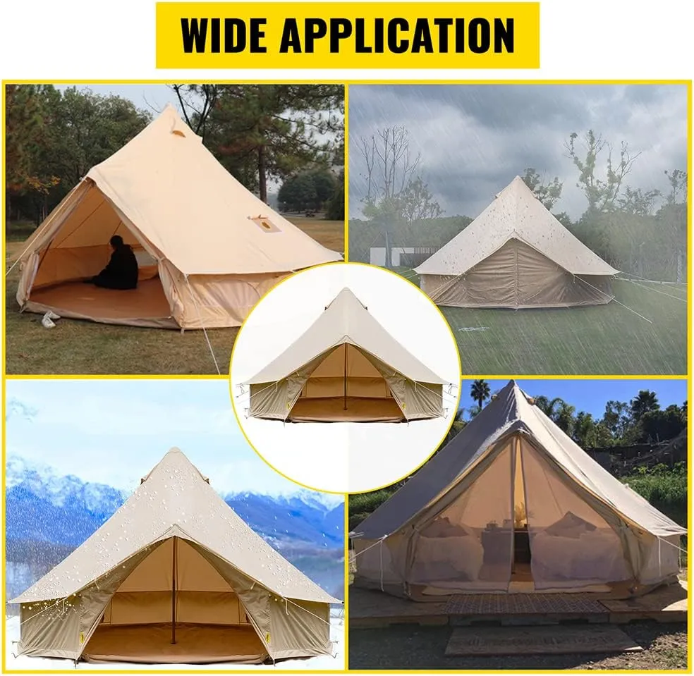 Outdoor 4 Seasons Family incise plasma Party Picnic Yurt Tent W/Stove Hole NIEH 4-12 Person Camping Tent 3-6m Waterproof Cotton Canvas Bell Tent 