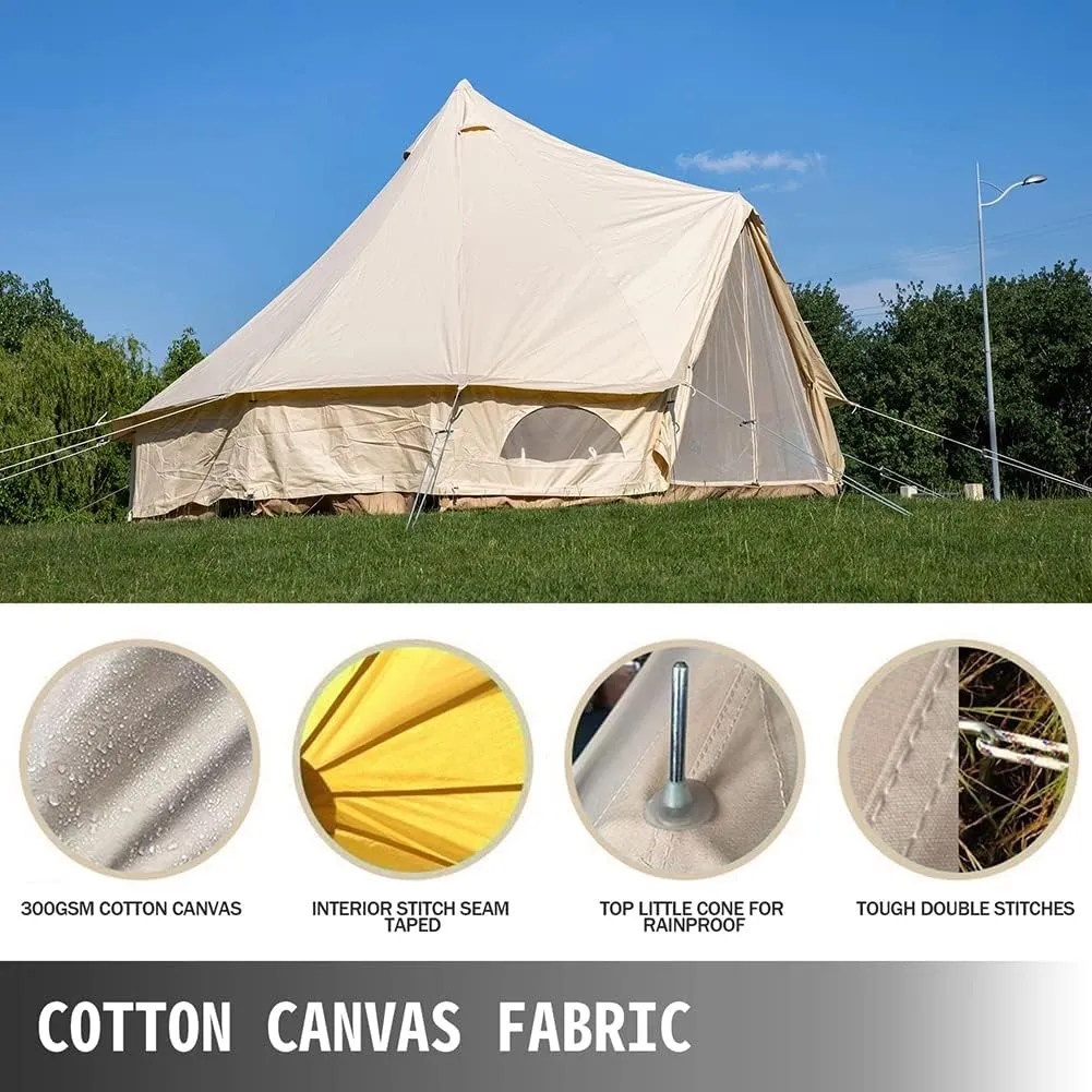 Outdoor 4 Seasons Family incise plasma Party Picnic Yurt Tent W/Stove Hole NIEH 4-12 Person Camping Tent 3-6m Waterproof Cotton Canvas Bell Tent 