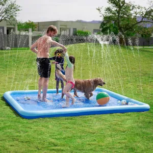 Outdoor Backyard Pool Party Decor Outside Water Games Fountain inaccessible Wading Baby Pool Boys Girls Gifts (10ft) SLOOSH Non-Slip Splash Pad Sprinkler - Summer Water Toys Sprinkler Mat for Kids Toddlers Dogs, 