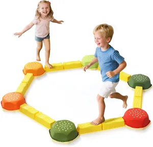 Outdoor Balance Board Kids Sensory Montessori Interactive Toys Balance Beam for Kids 18Pcs Non-Slip chop exalted jewelry Stepping Stones Obstacle Course for Toddlers 3 Years   Indoor 