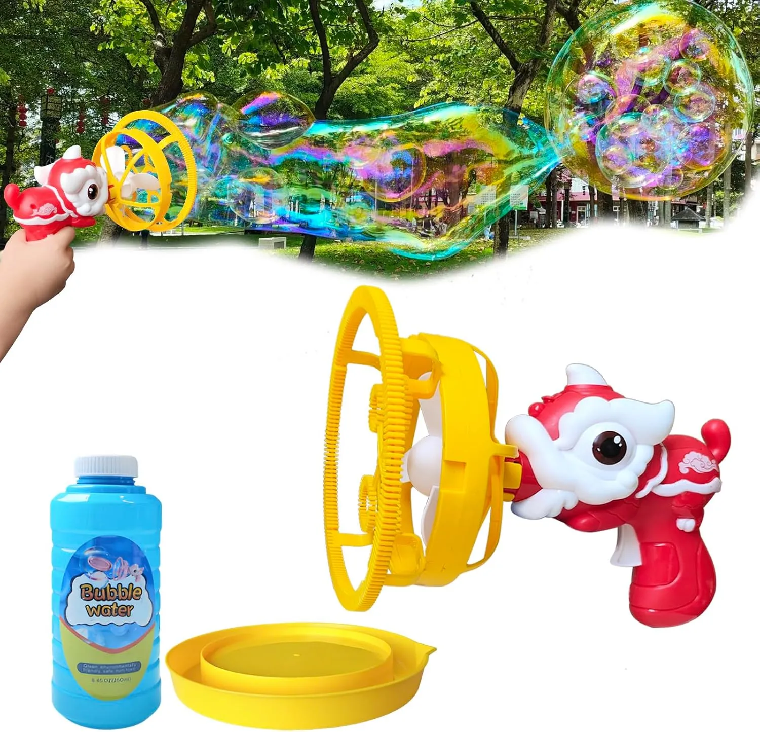 Outdoor Toys Wedding Party Birthday Gifts for Boys Girls Age 3  (Red) Bubble Machine Gun for Kids Toddlers Bubble Gun with Bubble in Giant Bubble Design Bubble Blower clutch Indoor 