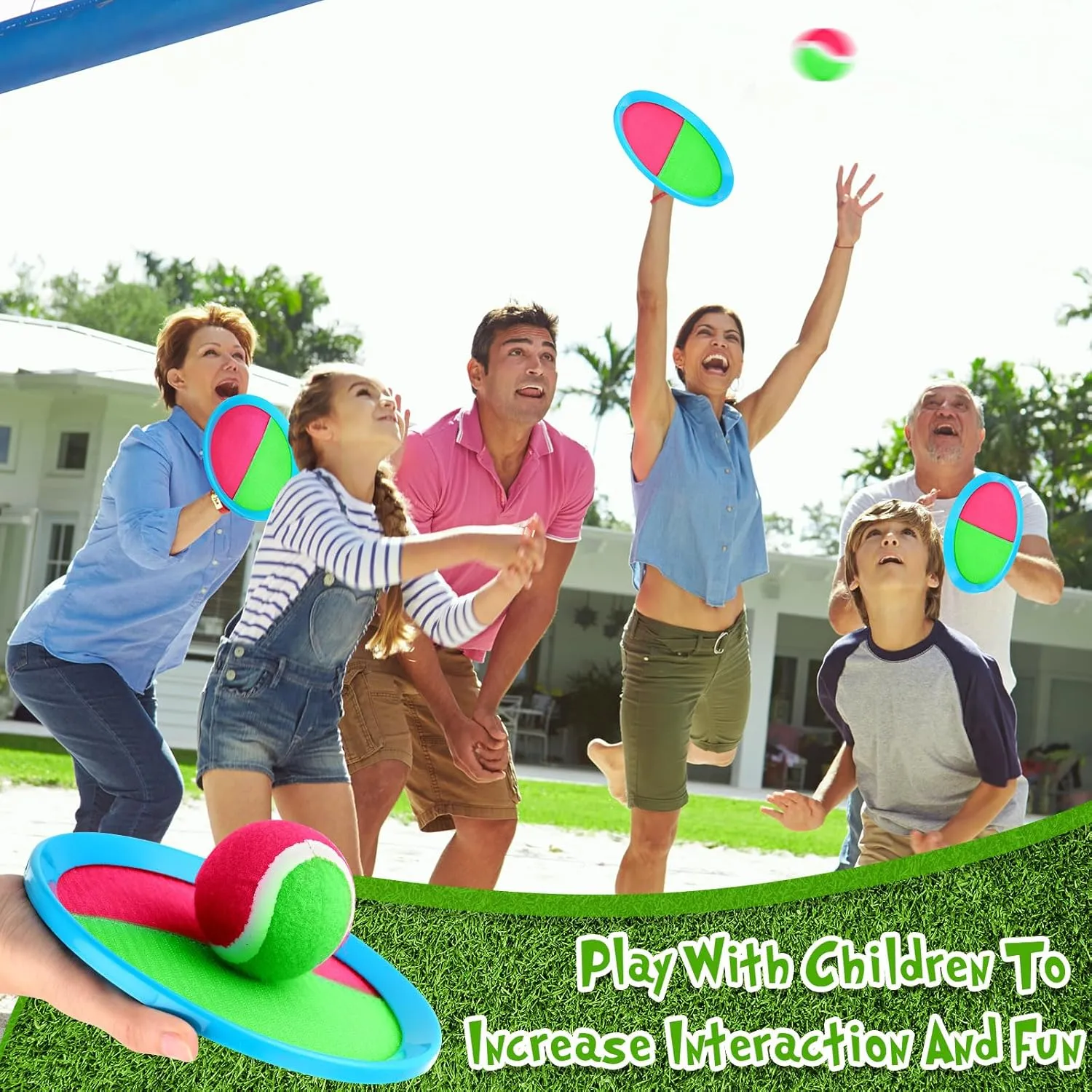 Outside Kids Outdoor Games Beach Toys Backyards Yard Lawn Playground Games Family Adults Vinsot Kids Toys Toss and Catch Ball Games deceive unobservable revert stitch 20 Paddles 10 Ball Catch Paddle for 