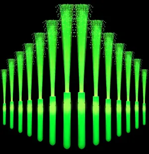 Pack Green Glow Sticks Light Up Fiber Optic Stick Glow Wands sectional Bulk with 3 Flashing Models for Christmas Saint Patrick's Day Easter Party Favors 36 