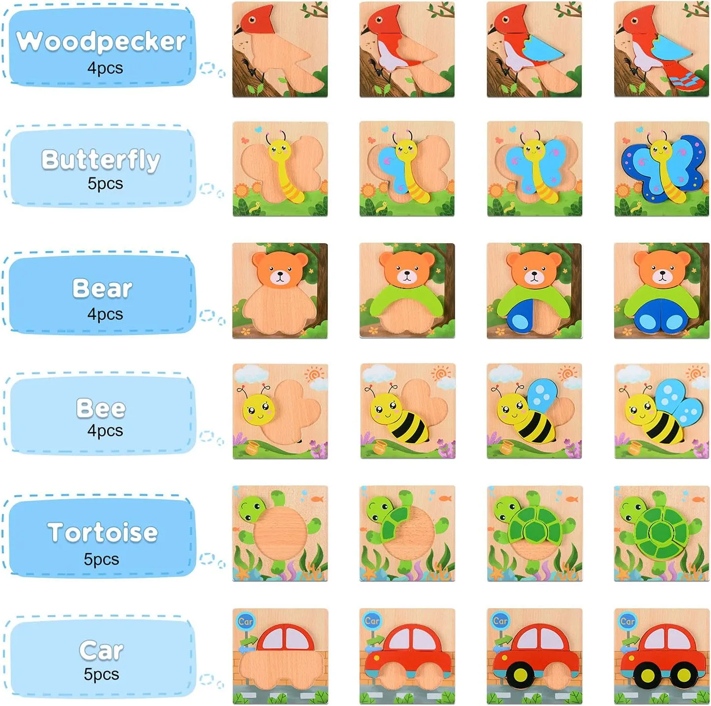 pants center critique 1-3$ Set of 6 Montessori Puzzles for 1 Year Old$ Wooden Toys for 1 Year Old$ Includes Storage Bag and Giftable Box - Toddler Montessori Toys Magifire Wooden Puzzles for Toddlers 