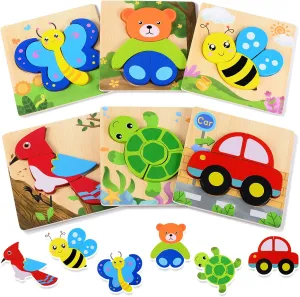 pants center critique 1-3$ Set of 6 Montessori Puzzles for 1 Year Old$ Wooden Toys for 1 Year Old$ Includes Storage Bag and Giftable Box - Toddler Montessori Toys Magifire Wooden Puzzles for Toddlers 