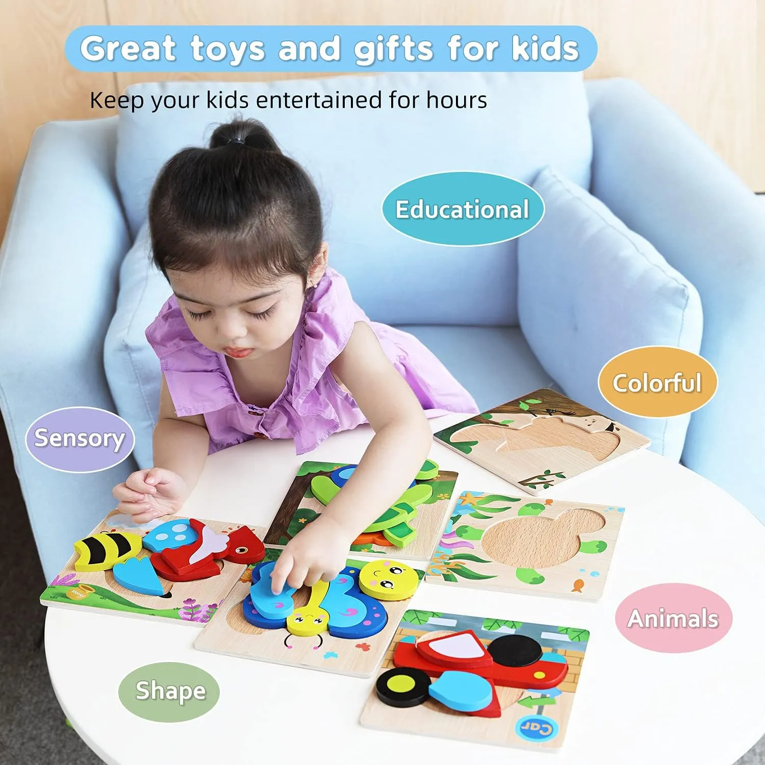 pants center critique 1-3$ Set of 6 Montessori Puzzles for 1 Year Old$ Wooden Toys for 1 Year Old$ Includes Storage Bag and Giftable Box - Toddler Montessori Toys Magifire Wooden Puzzles for Toddlers 