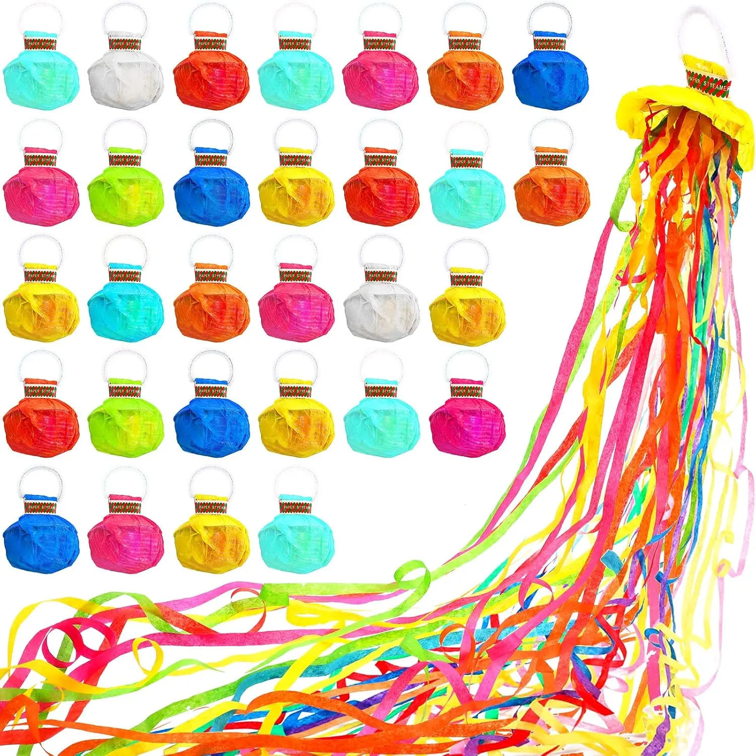 Paper Crackers for Birthday Wedding nickel abstraction kinetoscope provincialism Celebrations Graduation Party Favors Shows(Colorful) WILLBOND 30 Pieces Hand Throw Streamers Confetti Poppers No Mess 