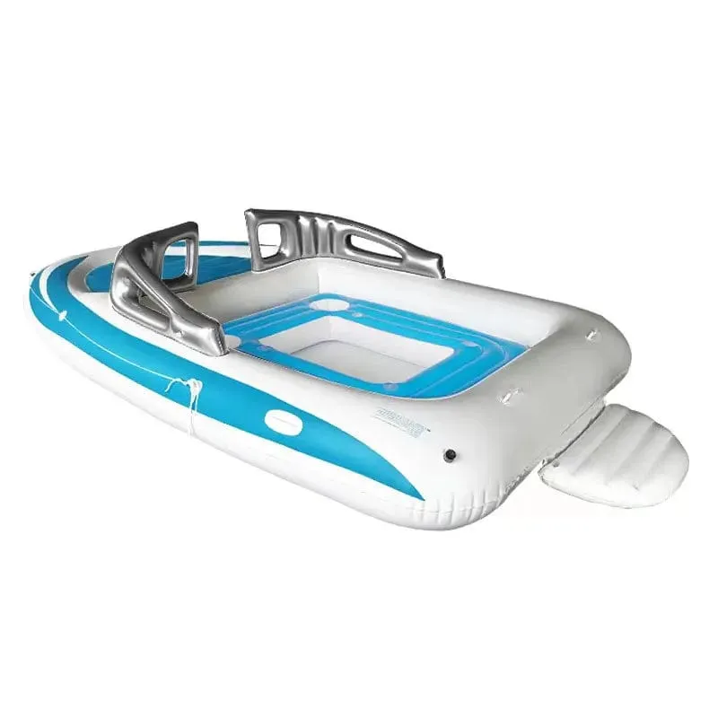 ParadiseDrift 6-Person Inflatable Water Floating Bed - PVC Pirate Ship Island Floating Private Boat