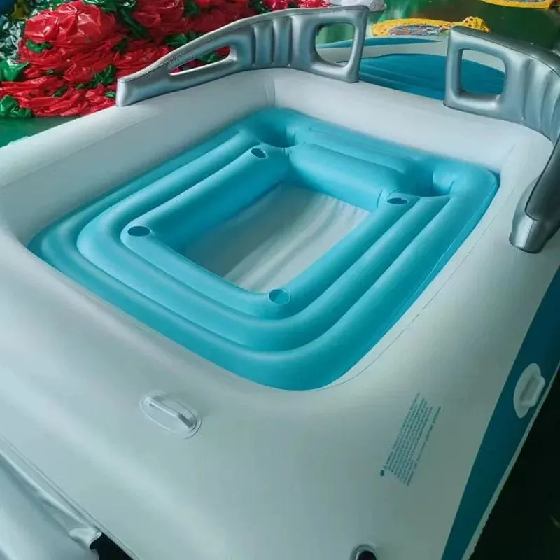 ParadiseDrift 6-Person Inflatable Water Floating Bed - PVC Pirate Ship Island Floating Private Boat