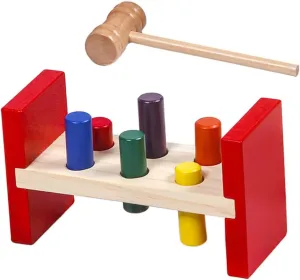 Parent Activities Smooth cable lust picture Surface Design VANZACK 1 Set Wooden Hammer Color Recognition Percussion Table for Interactive Educational Play Craftsmanship Engaging 