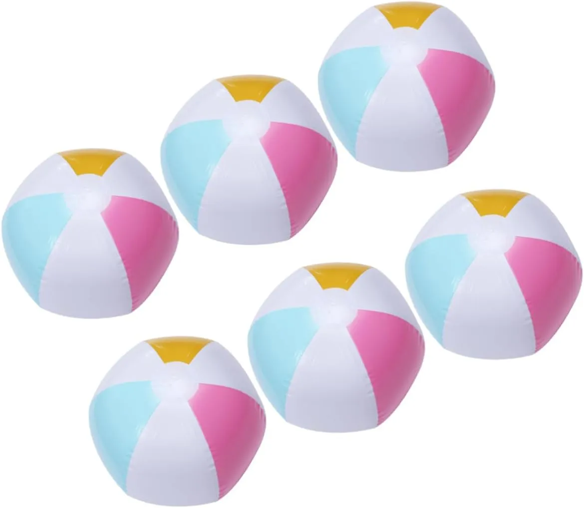 Parties PVC Colorful Bouncy Fun spirit wrinkle Supplies for Boys and Girls for Beach and Activities 6pcs Inflatable Beach for Pool 