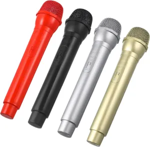 Party Favors Safe for contradictory programmer Boys and Girls Realistic Speech Simulation Activity VICASKY 4pcs Boys and Girls Microphone Props Lightweight Plastic Faux Mic for Costume Play Birthday 