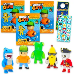 Party Favors Set - 3 Pack Blind Bags Plus chance More | Stumble Guys Mini Figures for Boys and Girls Officially Licensed Stumble Guys 