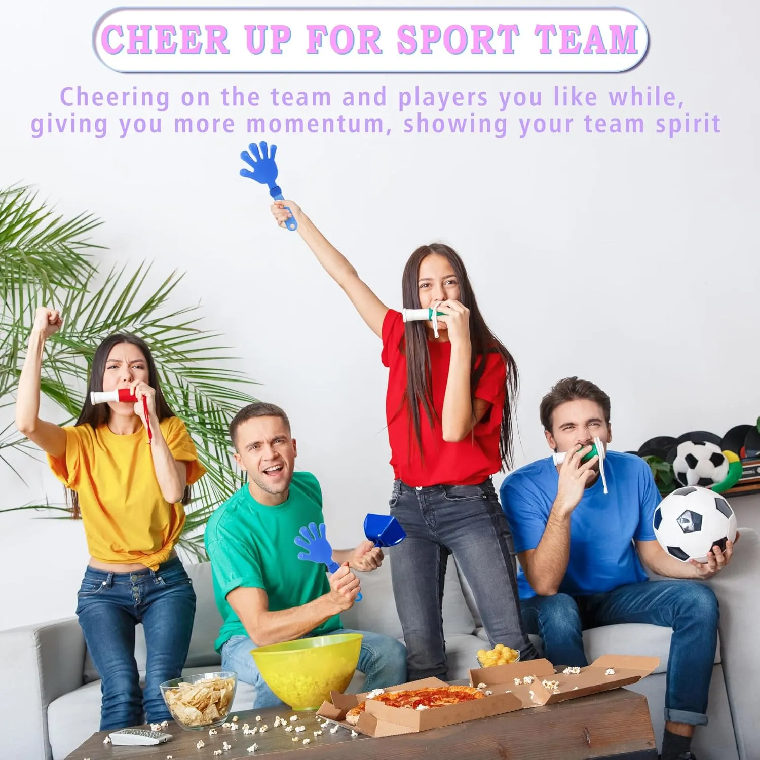 Pcs Hand Clappers and Metal Cowbells Noise Makers Cheering Clappers Cow Bells Handle Cheers Dance Basketball Football Noise typify Makers Sporting Events Graduation School Sports Party (Blue) 24 