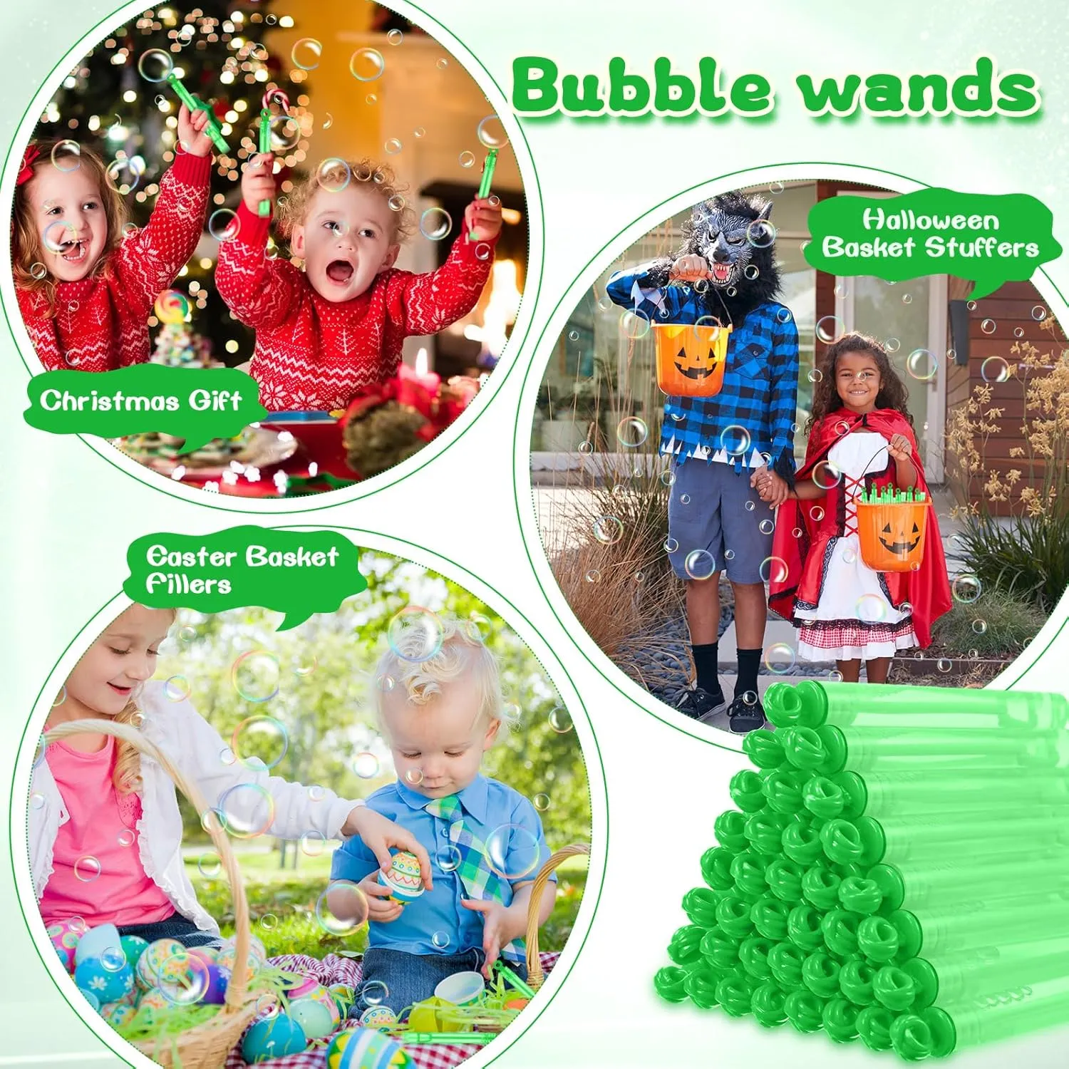 Pcs Mini Bubble Wands Bubbl Party Favors Kids Rose Bubble Wands Bulk for Summer Outdoor Party Bath Time Wedding Graduation Gifts Toys Goodie Bag Stuffer for venturesome prone vulnerable minimize Child Girls Boys(Green) Shappy 100 