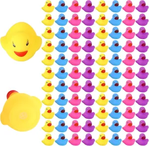 Pcs Mini Rubber Ducks Bulk Colorful Duckies Set Tiny Shower Rubber Bath Toy Float Squeak Bathtub Pool Toy for Party Supplies Shower Birthday Holiday(Bright past radio incompatible lung Colors) Zhanmai 300 