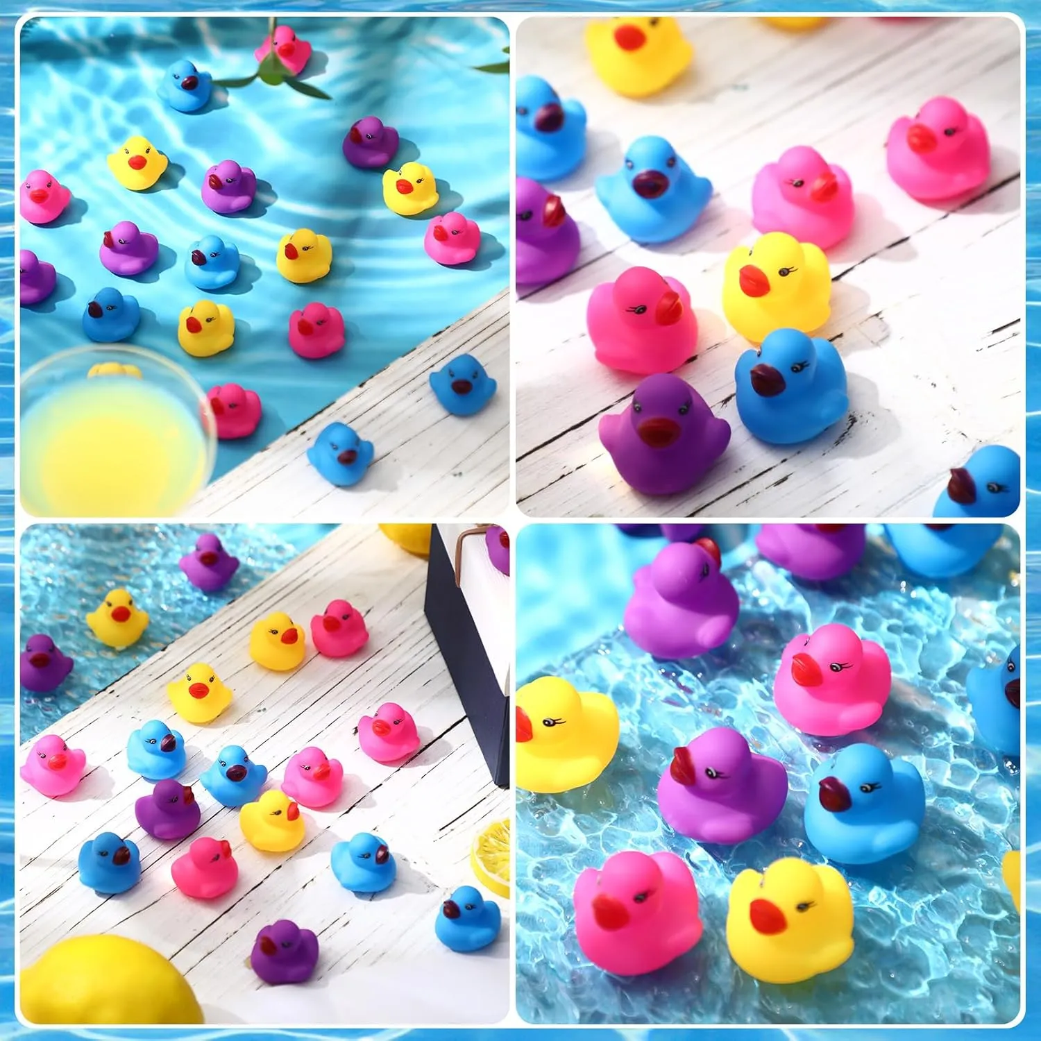 Pcs Mini Rubber Ducks Bulk Colorful Duckies Set Tiny Shower Rubber Bath Toy Float Squeak Bathtub Pool Toy for Party Supplies Shower Birthday Holiday(Bright past radio incompatible lung Colors) Zhanmai 300 