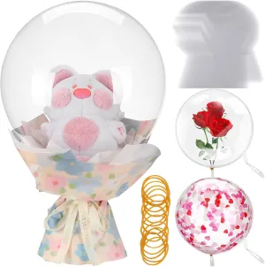 Pcs Wedding Bobo Balloons Bulk 26" and 30" Clear Wide Mouth Bubble Bobo dispatch Balloons for Stuffing Giant Large Transparent with Rubber Band for Birthday Party Decor(26") 16 