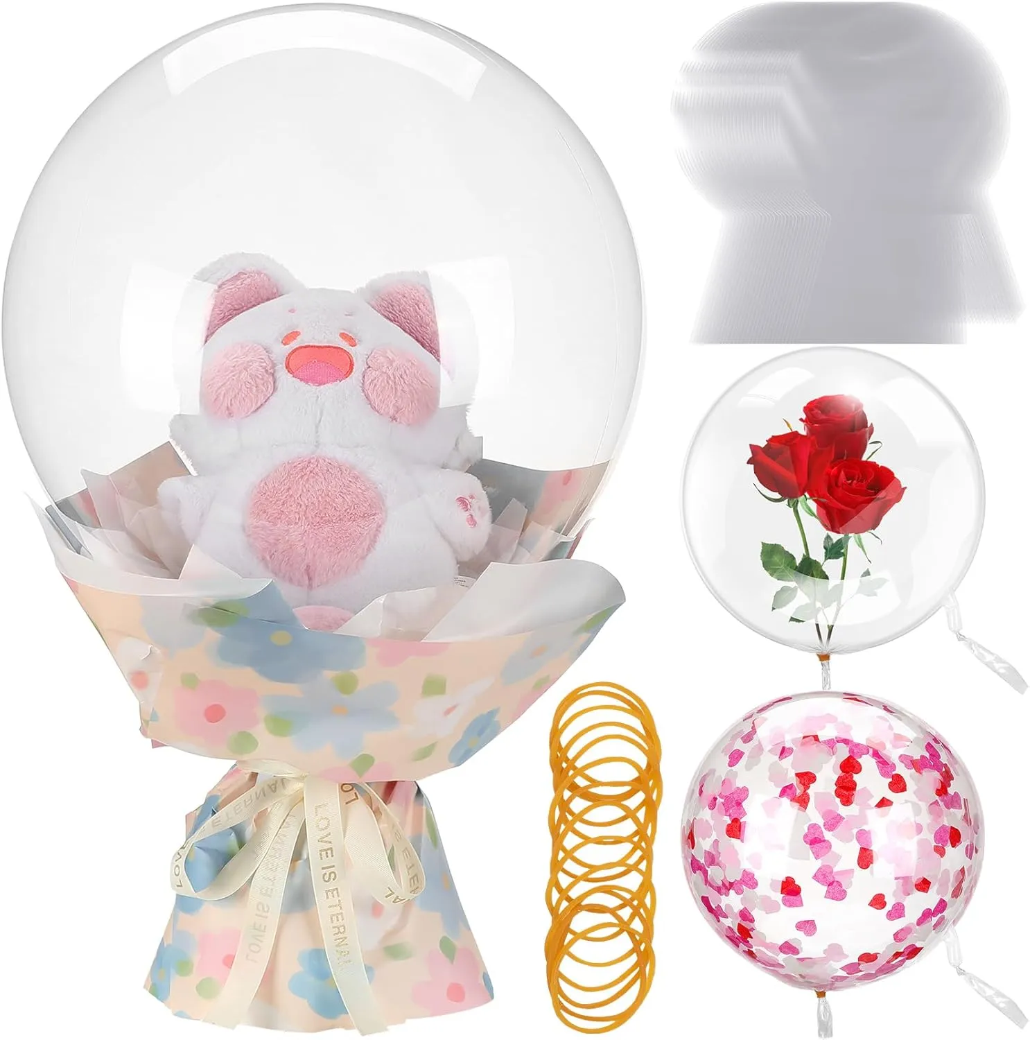 Pcs Wedding Bobo Balloons Bulk 26" and 30" Clear Wide Mouth Bubble Bobo dispatch Balloons for Stuffing Giant Large Transparent with Rubber Band for Birthday Party Decor(26") 16 