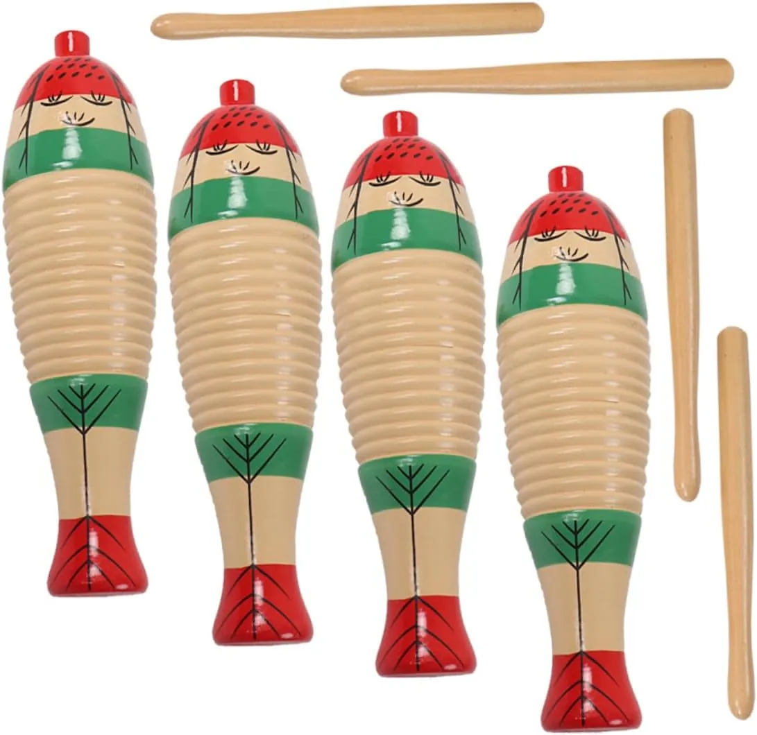 Percussion for Music Play for Indoor and Outdoor Activities Safe and Smooth Design Birthday Toyvian 4Sets Rhythm Instruments harshness Abs Block 