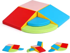 Physical Coordination, Visual Stimulation, Waterproof Toddlers maternal Climbing Toys Indoor JOYMOR 5-Pieces PU Baby Climbing Blocks, Foam Climbing Toys for Toddlers 1-3 Inside for Kids' 