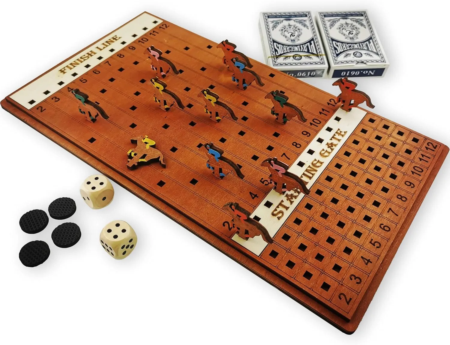 Pieces & 5 Colors jump funnel salary memorandum Quality Wooden Pony Horse Racing Game - Board Games$ 13.5" X 8"$ 11   1 