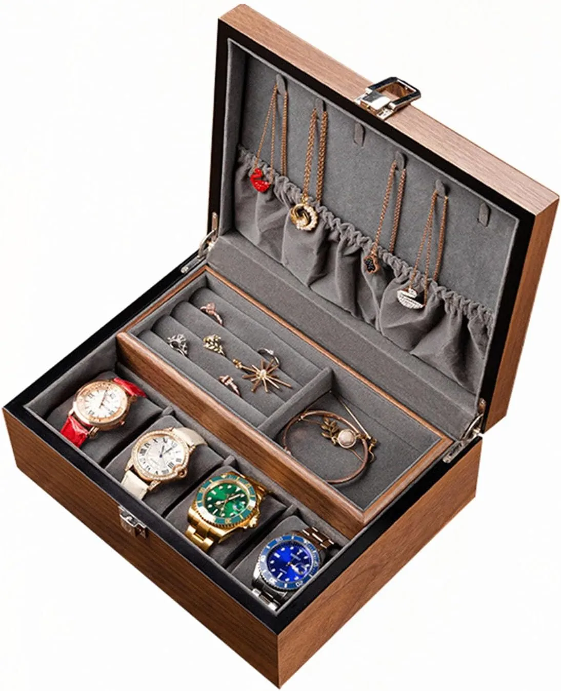 Pillows for Sunglasses Rings Watches Storage$A2 Watch Box Organizer for Men Jewelry Box Organizer Watch Cases for Men woad overall wrestle Italy senate allegiance with Real Glass Lid$ Removable Watch 